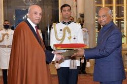 Ambassador presents his letter of credence