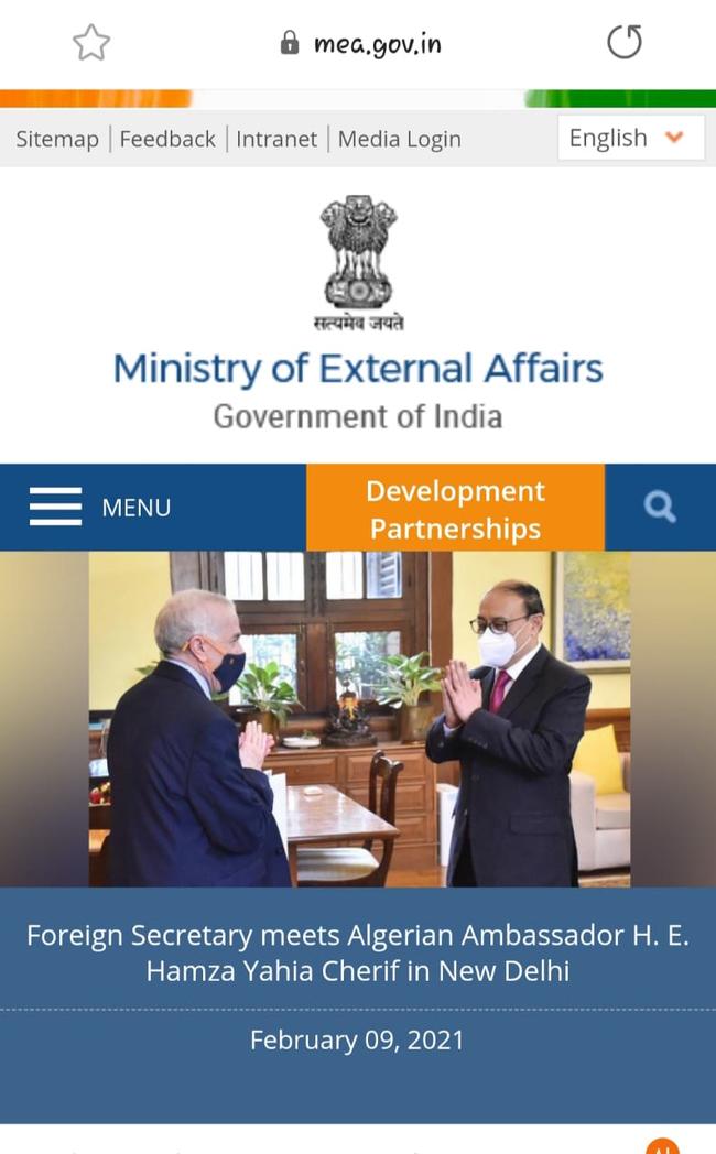 Algerian Ambassador meets Foreign Secretary of India