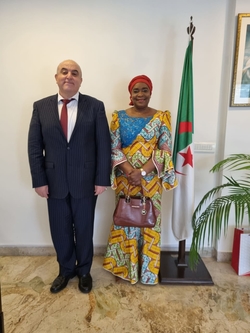 H.E Ambassador Ali ACHOUI met H.E.Mme Mossi Nyamale Rosette, Ambassador of the Democratic Republic of the Congo in New Delhi, and Dean of the African Group of Ambassadors